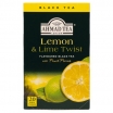 MELNĀ TĒJA AHMAD LEMON & LIME TWIST, MAISIŅOS FOLIJA APLOKSNĒS (006972)