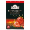 MELNĀ TĒJA AHMAD STRAWBERRY SENSATION, MAISIŅOS FOLIJA APLOKSNĒS (007009) J