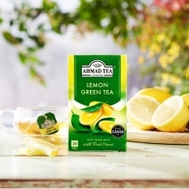 ZAĻĀ TĒJA AHMAD LEMON GREEN TEA, MAISIŅOS FOLIJA APLOKSNĒS (007535) JN
