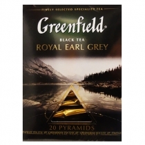 MELNĀ TĒJA GREENFIELD PYRAMID ROYAL EARL GREY, MAISIŅOS FOLIJA APLOKSNĒS (009006)