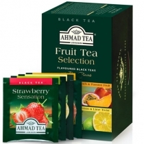 MELNĀ TĒJA AHMAD FRUIT TEA SELECTION, MAISIŅOS FOLIJA APLOKSNĒS (003995)