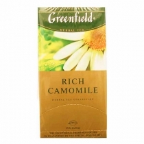 KUMELĪŠU TĒJA GREENFIELD RICH CAMOMILE, MAISIŅOS FOLIJA APLOKSNĒS (004322)