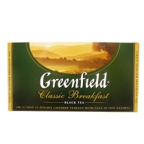 MELNĀ TĒJA GREENFIELD CLASSIC BREAKFAST, MAISIŅOS FOLIJA APLOKSNĒS (003547) J