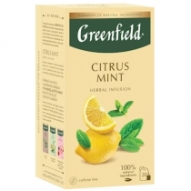 ZĀĻU TĒJA GREENFIELD CITRUS MINT, MAISIŅOS PAPĪRA APLOKSNĒS (017889) J