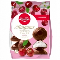ZEFĪRS LAIMA MAIGUMS ŠOKOLĀDĒ AR ĶIRŠU GARŠU (851370) J