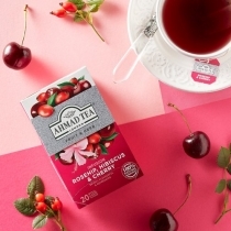 AUGĻU TĒJA AHMAD ROSEHIP, HIBISCUS & CHERRY, MAISIŅOS FOLIJA APLOKSNĒS (000031) JN