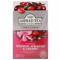 AUGĻU TĒJA AHMAD ROSEHIP, HIBISCUS & CHERRY(HERBAL), MAISIŅOS FOLIJA APLOKSNĒS (0000 J31)