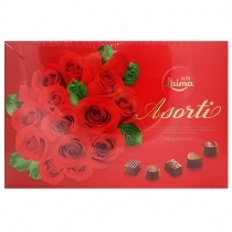 TUMŠĀS ŠOKOLĀDES KONFEKTES LAIMA ROZES, KĀRBĀ (814743) J