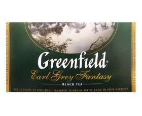 MELNĀ TĒJA GREENFIELD EARL GREY FANTASY, MAISIŅOS FOLIJA APLOKSNĒS (004278) J