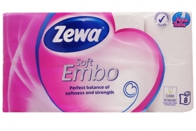 TUALETES PAPĪRS ZEWA SOFT EMBO 3-KĀRTĪGS (877861)