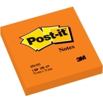 LĪMLAPIŅAS POST-IT 76x76mm 3M NEON, ORANŽAS (3M654TF)