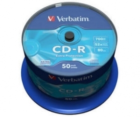 KOMPAKTDISKS VERBATIM CD-R 700Mb/80min 52x Extra Protection 50 pack (VER43351)