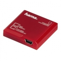 KARŠU LASĪTĀJS HAMA 2in1 USB 2.0 SD/ microSD SARKANS (91095H)