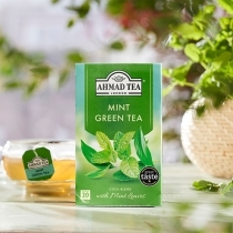 ZAĻĀ TĒJA AHMAD MINT GREEN, MAISIŅOS FOLIJA APLOKSNĒS (007511) J
