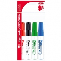 MARĶERIS BALTAI TĀFELEI ICO PLAN, 4 KRĀSAS