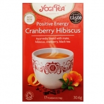 MELNA TĒJA YOGI TEA POSITIVE ENERGY - CRANBERRY HIBISCUS, MAISIŅOS PAPĪRA APLOKSNĒS (402218)