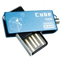 USB FLASH ATMIŅA GOODRAM 4GB CUBE USB 2.0 READ 17Mb/s, WRITE 7Mb/s, BLUE