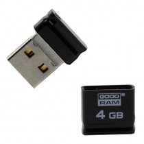 USB FLASH ATMIŅA GOODRAM 4GB PICCOLO USB 2.0 READ 17Mb/s, WRITE 7Mb/s, BLACK