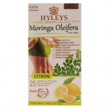 ZAĻĀ TĒJA HYLEYS MORINGA OLEIFERA LEMON, MAISIŅOS FOLIJA APLOKSNĒS (016892)