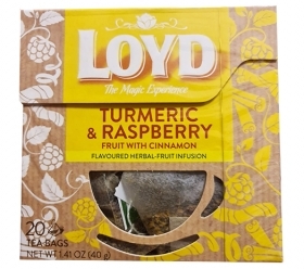ZĀĻU TĒJA LOYD PYRAMIDS TURMERIC & RASPBERRY, MAISIŅOS (028815)
