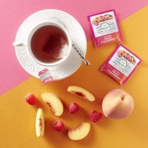 AUGĻU TĒJA AHMAD PEACH & RASPBERRY, MAISIŅOS FOLIJA APLOKSNĒS (020190)