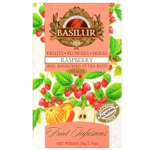 AUGĻU TĒJA BASILUR FRUIT INFUSION RASPBERRY, MAISIŅOS FOLIJA APLOKSNĒS (943308)