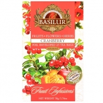 AUGĻU TĒJA BASILUR FRUIT INFUSION CRANBERRY, MAISIŅOS FOLIJA APLOKSNĒS (943292)