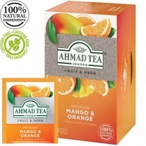 ZĀĻU TĒJA AHMAD MANGO & ORANGE, MAISIŅOS FOLIJA APLOKSNĒS (022873) J