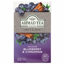 ZĀĻU TĒJA AHMAD BLUEBERRY & CINNAMON, MAISIŅOS FOLIJA APLOKSNĒS (022897) J