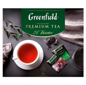 TĒJU KOMPLEKTS GREENFIELD ASSORTI 24 VARIANTI, MAISIŅOS FOLIJA APLOKSNĒS (017827) J