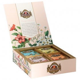 ZAĻĀ UN MELNĀ TĒJA BASILUR VINTAGE BLOSSOM COLLECTION ASSORTED, MAISIŅOS FOLIJA APLOKSNĒS (944879)