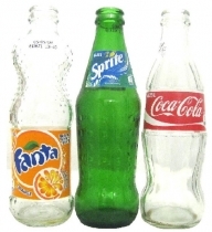 PUDELES STIKLA 0.25L(COCA-COLA, FANTA, SPRITE)